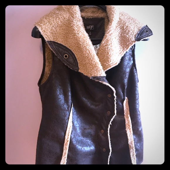 Luii Jackets & Blazers - Faux leather and fur lined vest